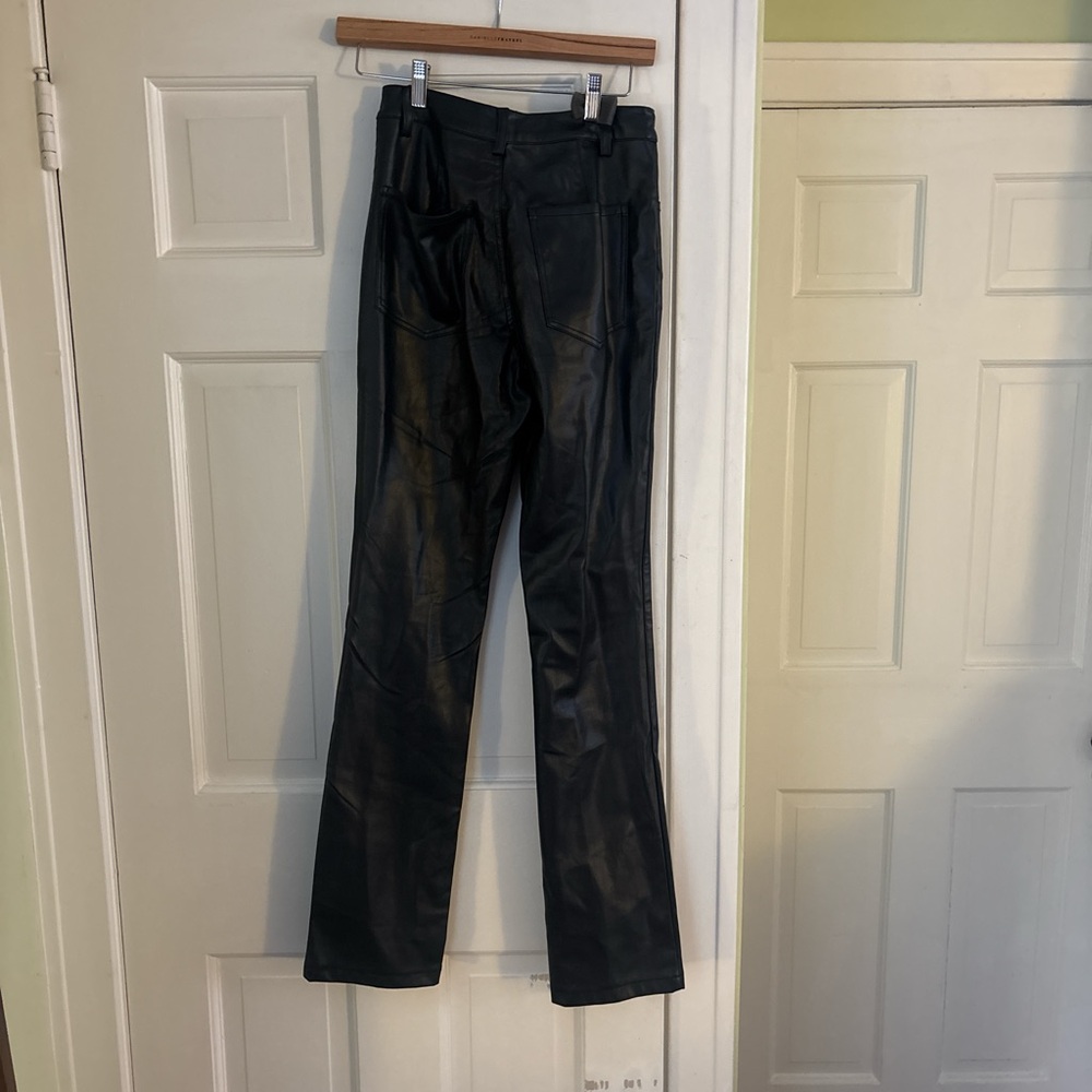 WeWoreWhat Black Straight Leg leather pants